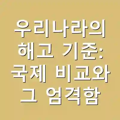 우리나라의 해고 기준: 국제 비교와 그 엄격함