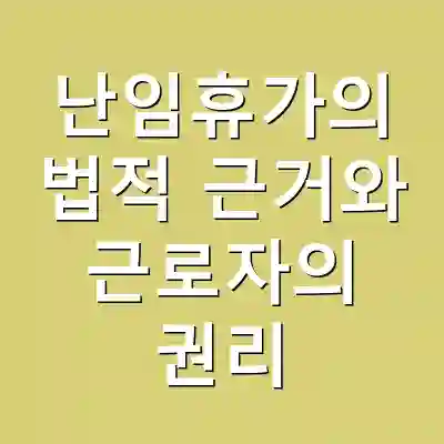 난임휴가의 법적 근거와 근로자의 권리