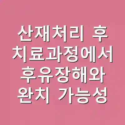 산재처리 후 치료과정에서 후유장해와 완치 가능성
