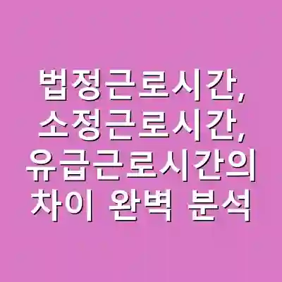 법정근로시간, 소정근로시간, 유급근로시간의 차이 완벽 분석