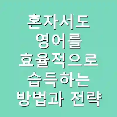 혼자서도 영어를 효율적으로 습득하는 방법과 전략